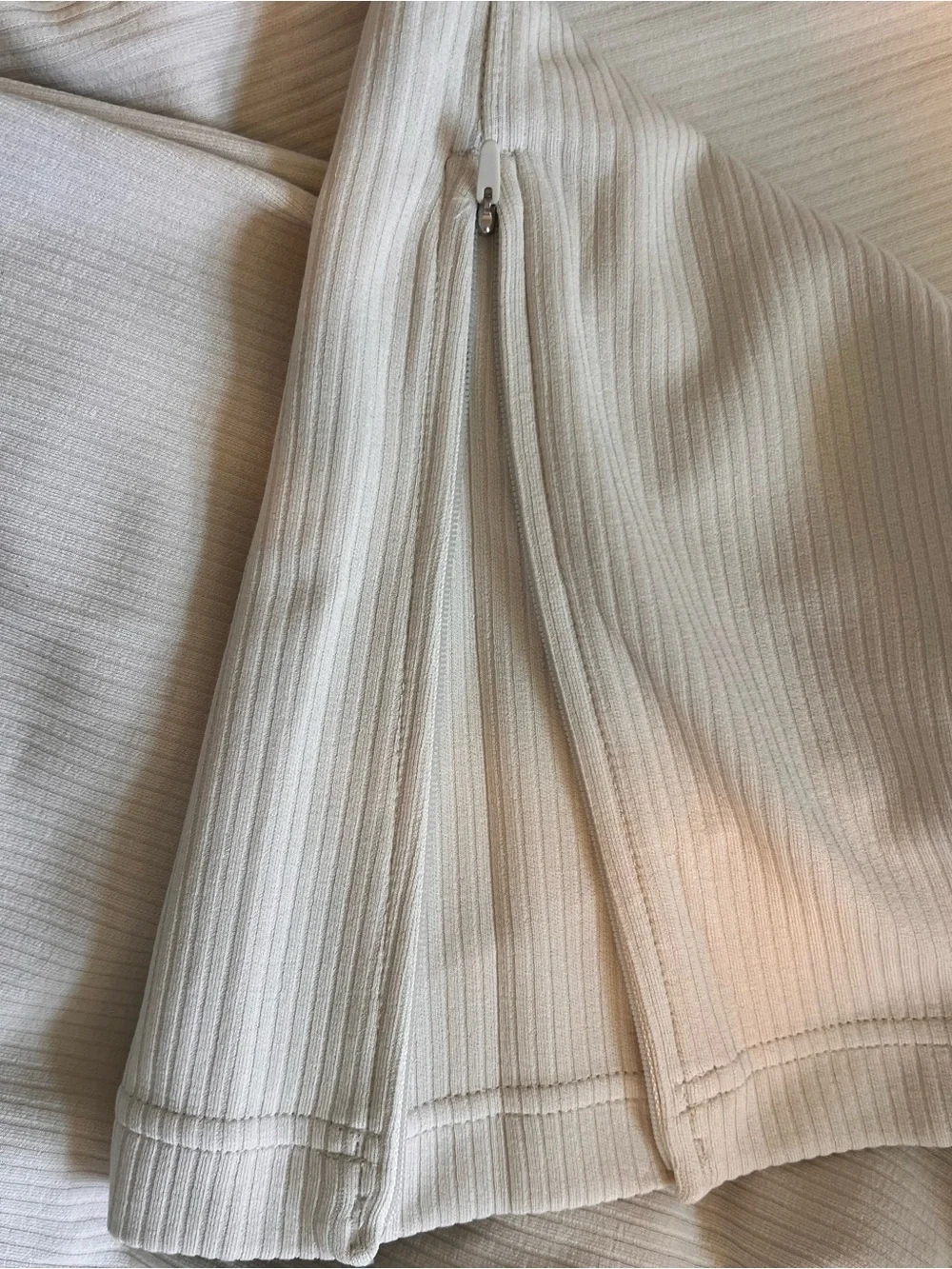 lululemon athletica Light Cream Ribbed Cropped Wide-Leg Pants